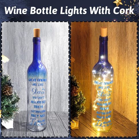 2024 Unique Christmas Gifts for Women - Friendship Friend Gifts for Women, Wine Bottle Lights with Cork, Birthday Friendship Gift Ideas for Women Who Have Everything Girls Boys (Purple) in Saudi Arabia