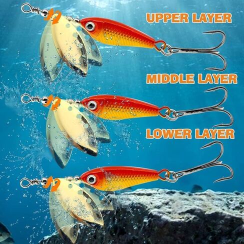Ghanneey Fishing Jig Spoon Lures VIB Metal Blade Baits Fishing Spoon Crankbaits Set for Trout Bass Salmon Lures Freshwater Saltwater in Saudi Arabia