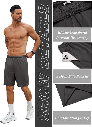 COOFANDY Men's Gym Workout Shorts 7 Inch Stretch Athletic Shorts Lightweight Running Training Short Pants with Pockets in Saudi Arabia