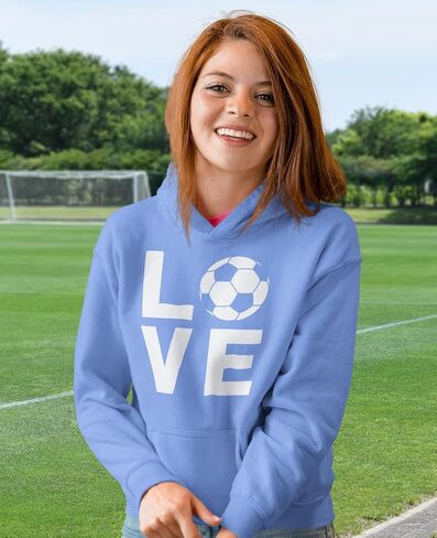 Tstars Love Soccer Hoodie for Women Teen Girls Novelty Gifts for Coaches Fans Players Sweatshirt Hoodies in Saudi Arabia