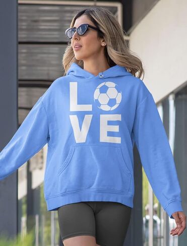 Tstars Love Soccer Hoodie for Women Teen Girls Novelty Gifts for Coaches Fans Players Sweatshirt Hoodies in Saudi Arabia