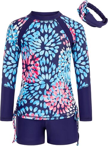 GRACE KARIN Girls Swimsuit Long Sleeve Rashguard Set 2-Piece Bathing Suit 6-14Y in Saudi Arabia
