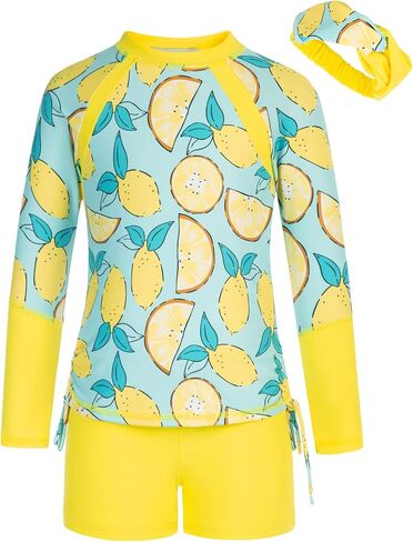 GRACE KARIN Girls Swimsuit Long Sleeve Rashguard Set 2-Piece Bathing Suit 6-14Y in Saudi Arabia