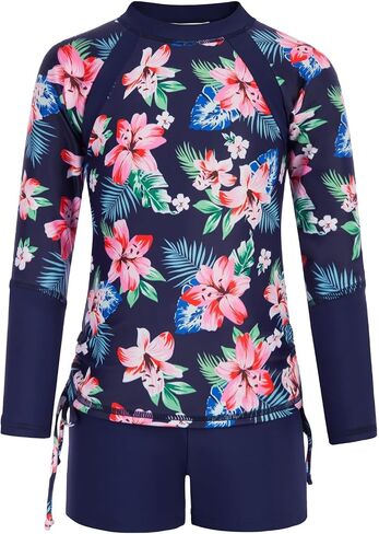 GRACE KARIN Girls Swimsuit Long Sleeve Rashguard Set 2-Piece Bathing Suit 6-14Y in Saudi Arabia