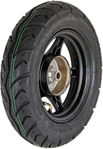 عجلة خلفية RedCap مقاس 10 بوصات ومجموعة إطارات 3.5-10 لدراجة سكوتر 50cc مع فرامل طبلة GY6 QMB139 Sunny TaoTao Vitacci Amigo Milano Beemer 50 Yongfuo YN50QT-8 (أسود) in Kuwait