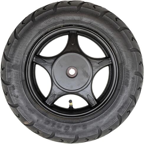 عجلة خلفية RedCap مقاس 10 بوصات ومجموعة إطارات 3.5-10 لدراجة سكوتر 50cc مع فرامل طبلة GY6 QMB139 Sunny TaoTao Vitacci Amigo Milano Beemer 50 Yongfuo YN50QT-8 (أسود) in Kuwait