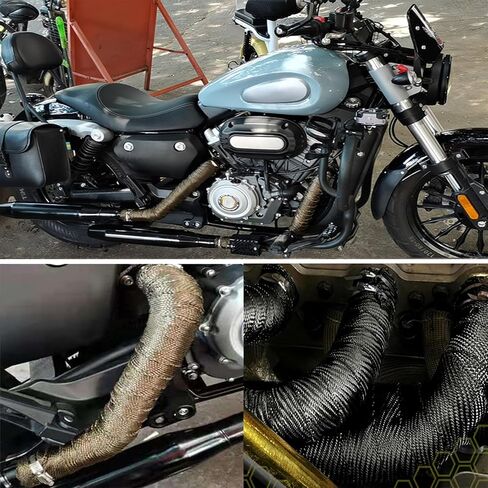 Blue Exhaust Wrap 2" x 200" (2 Rolls) - High Temp Fiberglass Header Wrap for Motorcycle, Car, Exhaust Pipes, Muffler & Header - Heat Resistant 2000°F, Easy Install & Durable (Blue, 2 Rolls) in Saudi Arabia