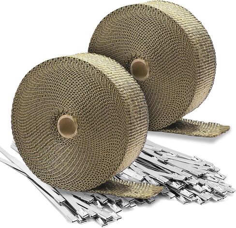 Blue Exhaust Wrap 2" x 200" (2 Rolls) - High Temp Fiberglass Header Wrap for Motorcycle, Car, Exhaust Pipes, Muffler & Header - Heat Resistant 2000°F, Easy Install & Durable (Blue, 2 Rolls) in Saudi Arabia