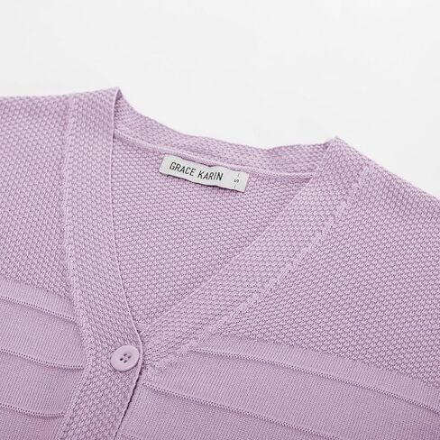 سترة نسائية مقصوصة من GRACE KARIN بأكمام 3/4 وأزرار سفلية بوليرو سترة محبوكة مفتوحة من الأمام وخفيفة الوزن in Kuwait