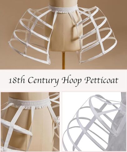 Victorian Cage Skirt Pannier Petticoat Women Bustle Hoop Skirt, One Size in Kuwait