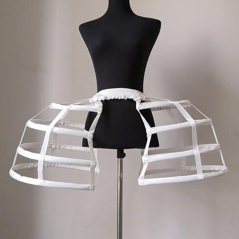 Victorian Cage Skirt Pannier Petticoat Women Bustle Hoop Skirt, One Size in Kuwait