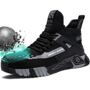 Steel Toe Shoes for Men Work Safety Shoes Industrial Construction Shoes Mid Cut Industrial Boot Work Sneakers Comfortable Lightweight Safety Shoes for Work in Saudi Arabia