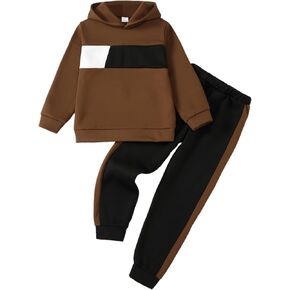 Boy Clothes Kids Boys Fall Winter Outfits Long Sleeve Fleece Hooded Tracksuit Sweatshirt Tops Jogging Sweatpants