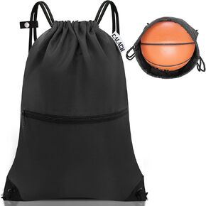 draw string back bag, Large Gym Sports string backpack for men and women with front zipper pocket and inside zipper pocket to keep key or phone (green camo)
