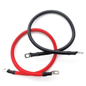 6 AWG Battery Cable 3FT 6 Gauge Battery Cable Pure Copper Wire Cables with 5/16 in Lugs Both Ends for Solar Marine Boat RV Motorcycle Automotive (3FT)