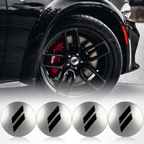 63mm=2.5 inches-Slash Wheel Center Cap Covers Hub Cap Emblem Badge Compatible with Jeep & Chrysler & Dodge Charger Challenger Durango Dart (Black)