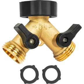 Garden Hose Splitter 2 Way Heavy Duty,Faucet Splitter, Outdoor Faucet Splitter, y Adapter for Water Hose, Water Spigot Splitter