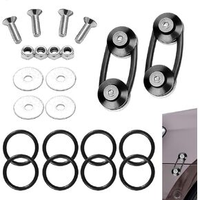 1 PC Car Bumper Quick Release Bracket, Car Trunk Fender Hatch Fastener, Car Hook Lock Security Clip Kit, Universal for Most Cars (Black)