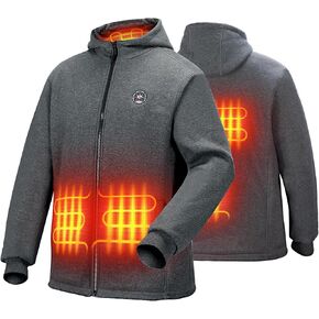 KEMIMOTO Soft Fleece Heated Hoodie for Men and Women, Unisex Heated Sweatshirt with 12V 20000mAh Battery