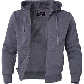 Heavyweight Hoodies for Men Jackets Comfy Sherpa Lined Zip Up Hoodie Coats with Pockets Outerwear