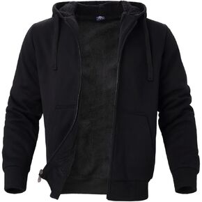 Heavyweight Hoodies for Men Jackets Comfy Sherpa Lined Zip Up Hoodie Coats with Pockets Outerwear in Kuwait