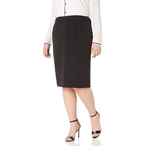 Kasper Women's Plus Size Stretch Crepe Skimmer Skirt