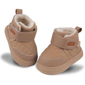 Charrost Baby Toddler Boy Girl Snow Winter boots Size 5 Toddler Ankle boots 12-18Months Waterproof&Water-resistant Warm Wide Barefoot Girls Boys Infant Black Winter shoes