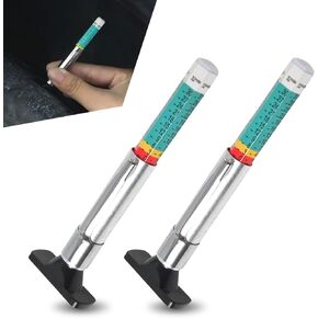 2 PCS Car Tire Depth Gauge, Color Coded Tyre Tread Depth Gauge Tool, Tire Condition Inspection Accessory, Tire Gauges Accurate Measurement Tools, for Most Cars, Trucks, Motorcycles (Silver)