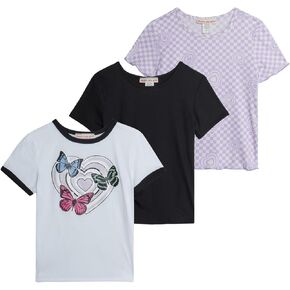 that's my girl Girls' Tops - 3 Pack Stylish Short Sleeve Graphic T-Shirts for Girls - Fun Fashion Shirts Made in USA (7-12)