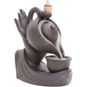 Buddha Hand Series Backflow Incense Burner Indoor Smoke Waterfall Incense Holder Creative Teapot Shaped Ceramic Incense Burner