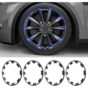 Stylish Wheel Rim Guard for Tesla Model Y 2023 Edition - 21 Inch, Enhance Protection ABS Rim Guard Rim Hubcap Cover Car Protection Tire Trim Rings for Model Y Exterior Accessories