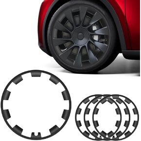 4 PCS Tire Trim Rings, Fit Tesla Model Y 2017-2024 20 Inch Wheel Rim Protector Rim Guard Rim Hubcaps Cover Tire Trim Rings, Wheel Rim Protection Accessories (Pink)