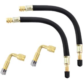 4Pcs 8.25 Inch Flexible Valve Stem Extenders, Tire Valve Extension for Universal Cars Truck Motorcycle Bike Scooter