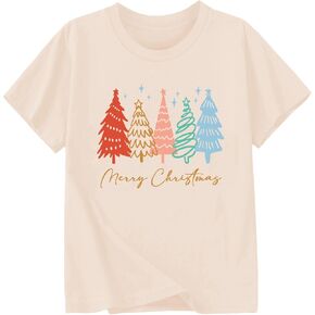 Toddler Girl Christmas Shirt Kids Ugly Xmas Tshirt Cotton Short Sleeve Tee Top 2-10 Years