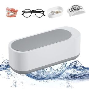 Ultrasonic Jewelry Cleaner, 250 ML, Portable, for Jewelry, Rings, Necklaces, Eyeglasses, Watches, Razors, Makeup Brushes, Coins, Toys