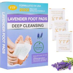 20PCS Lavender Foot Pads, Natural Bamboo Vinegar Ginger Powder Deep Cleansing Foot Pads, Easy to Use and Warm feet, Ginger Foot Pads for Relaxation, Warm feet,Relieve Stress, Remove Dampness