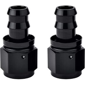 EVIL ENERGY 6AN 90 Degree Push Lock Hose Fitting End Black 2PCS