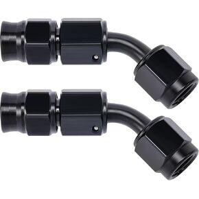 EVIL ENERGY 6AN PTFE Hose End Fitting 90 Degree Black for PTFE Hose Only 2PCS