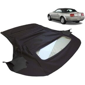 Ford Mustang Convertible Top (2005-2014) Complete Factory Style Heated Glass Window in Sailcloth Vinyl Black in Kuwait