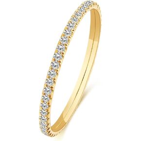 14k Solid Gold Petite Full Diamond Eternity Band Ring for women, 0.32~0.36ct,DEF VS~VVS,Wedding,No fading, No allergies,Lab grown Diamond