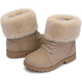 shoeslocker Girls Toddler Boots Warm Lightweight Winter Ankle Boot Seasonal Fashion