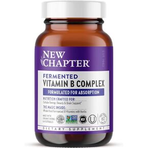 New Chapter Vitamin B Complex, Fermented Vitamin B Complex, USDA Organic, ONE Daily for Cellular Energy + Brain + Beauty, 100% Vegan, Gluten-Free - 90 Count