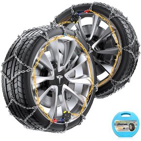 Tesla Model 3 Snow Chains, Auto-locking Cable Traction Tire Chain, Tesla Accessories 2023 2024, Set of 2