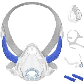Improved Set for Airfit F20 Large, No Elbow, with Cushion(L), Frame, Head Strap, Along with Strap Covers and Clips, Premium 7PCS Replacement Set-Large