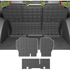 powoq Fuel Floor Mat Compatible with 2017-2022 Honda CRV Trunk Mat Floor Liner TPE Cargo Mat Replacement for 2017-2022 Honda CRV Accessories (Fit 17-22 Fuel Model, Trunk+Backrest+Floor Mat)