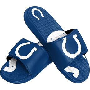 FOCO Indianapolis Colts NFL Mens Colorblock Big Logo Gel Slide - L