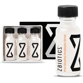 ZBiotics Pre-Alcohol — Feel Better After Drinking, Wake Up Refreshed, Science-Backed, Patented Probiotic for Easier Mornings, Travel-Friendly, 3-Pack of 0.5 Fl Oz Bottles