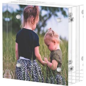 Acrylic Photo Frames 3.5x5 Double Side Magnets Picture Frame, Magnetic Picture Frames for 3x4, 3x5, 3.5x4.5 photo, 10 + 10MM Thickness 1Pack