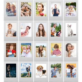 Epakh 20 Packs Magnetic Photo Picture Frame Cute Mini Table Photo Frame Holder 3 Inches Plastic Colorful Photo Display Compatible with Fujifilm Instax for Fridge Refrigerator Office (Multicolor)