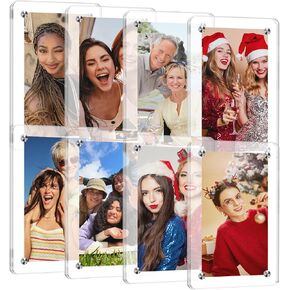 Set of 8 Magnetic Picture Frames, Mini Picture Frames, Instax Frames, Magnetic Frames for Refrigerator, Acrylic Frame, Instax Photo Frame, Magnetic Picture Frames for Refrigerator